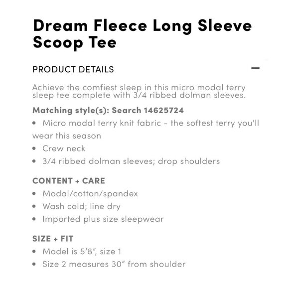 Torrid Size 3 Black Dream Fleece Long Sleeve Scoop Sleep Tee - Picture 2 of 7